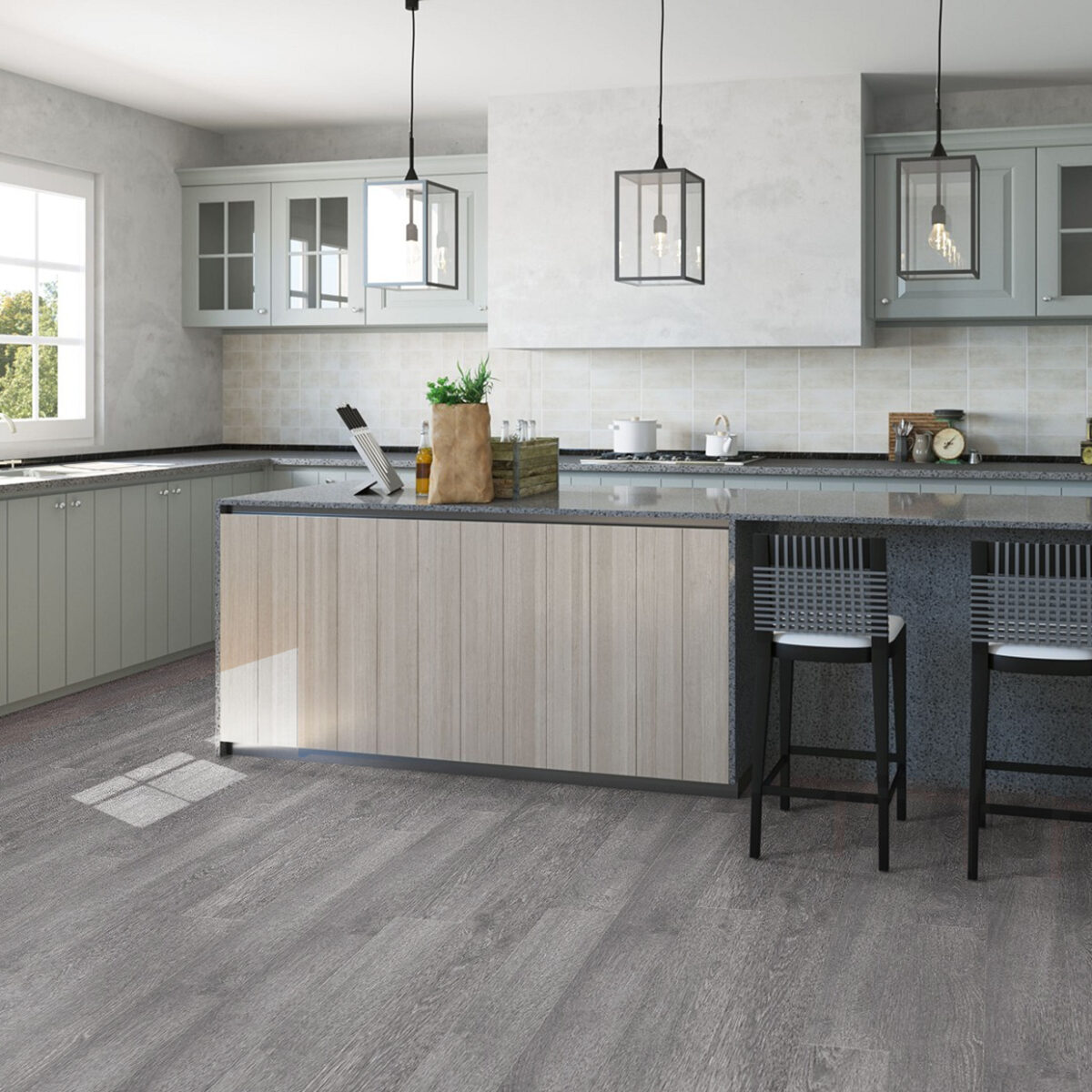 Piso Vinílico Kflooring AquaL  5.7 mm SPC Tránsito Comercial Tipo Shopping Click 2.257 m² - Imagen 4