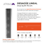 Desagüe Lineal Atrim Aqua Inca 70 cm Acero Inoxidable Mate - Imagen 3