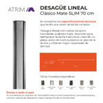 Desagüe Lineal Atrim Aqua Clásico 70 cm Acero Inoxidable Mate - Imagen 3