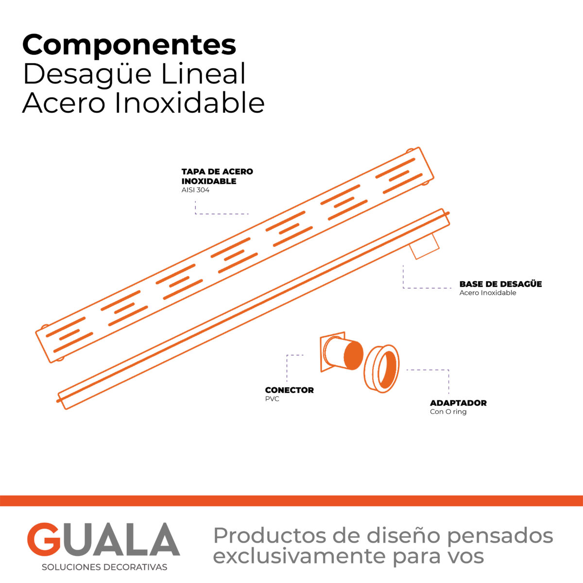 Desagüe Lineal Atrim Aqua Clásico 70 cm Acero Inoxidable Mate - Imagen 5
