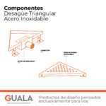 Desagüe Triangular Atrim Aqua Inca 25 cm Acero Inoxidable - Imagen 5