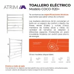 Toallero Eléctrico Atrim Coco 60x70 cm Acero Inoxidable - Imagen 2