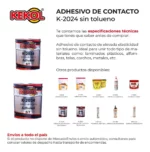 Adhesivo de Contacto Sin Tolueno Adhekol Kekol Lata 14 kg - Imagen 2