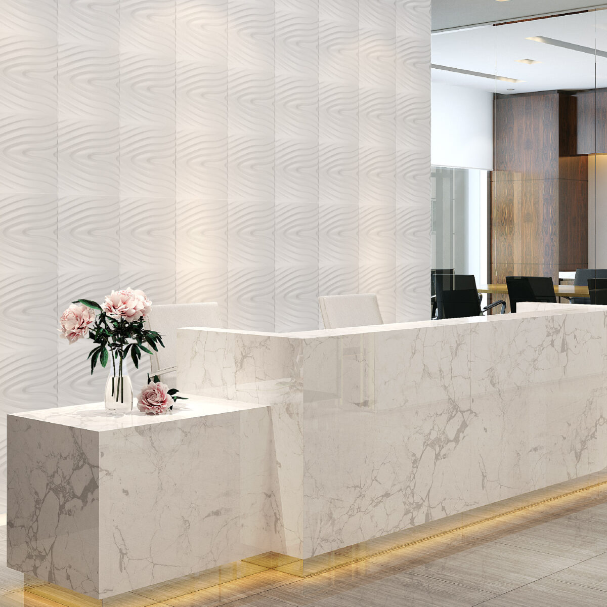 Placas 3D PVC Frigg 50x50 cm PVC Blanco - Imagen 4