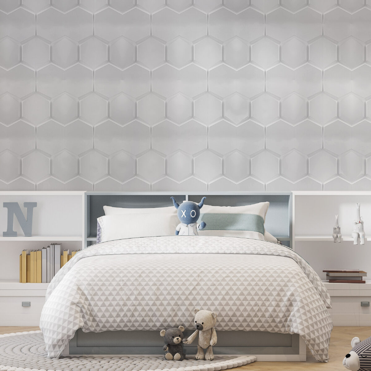 Placas 3D PVC Frigg 50x50 cm PVC Blanco - Imagen 4