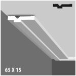 Moldura Contemporánea 15x65 mm EPS Blanco Tira 2 m - Imagen 3