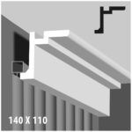 Moldura Funcional LED Tapa Riel 140x110 mm EPS Blanco Tira 2 m - Imagen 4