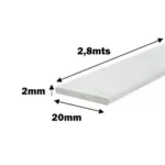 Fleje PVC 20mm Blanco Tira 2.8m - Imagen 2