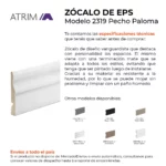 Zócalo Contramarco Atrim Pecho Paloma 100 mm EPS Blanco Mate - Imagen 4