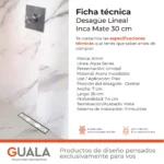 Desagüe Lineal Atrim Aqua Inca 30 cm Acero Inoxidable Mate - Imagen 6