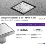 Desagüe Cuadrado Atrim 2 en 1 Aqua Series 15cm - Imagen 4