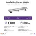 Desagüe Lineal Narrow Atrim 60 cm Acero Inoxidable Mate - Imagen 5