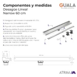 Desagüe Lineal Narrow Atrim 60 cm Acero Inoxidable Mate - Imagen 6