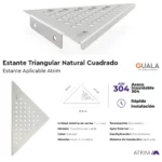 Estante Esquinero Triangular Cuadrado Atrim Aplicable Esmerilado 23 cm - Imagen 4