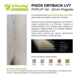 Piso Vinílico Kflooring Yogui Dry Back 2 mm LVT Tránsito Residencial Pegable 5.42m² - Imagen 3