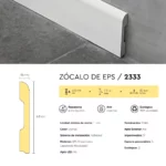 Zócalo de EPS Frigg Obra 68 mm PVC Blanco Mate - Imagen 4