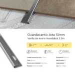 Perfil Guardacanto J Frigg Kronos 12mm Varilla de Acero Inoxidable 2.5m - Imagen 5