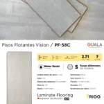 Piso Flotante Frigg Vision Gris 8 mm HDF Simil Madera Alto Tránsito Click 2.71 m² Caja - Imagen 4