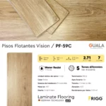 Piso Flotante Frigg Vision Roble 8 mm HDF Simil Madera Alto Tránsito Click 2.71 m² Caja - Imagen 4