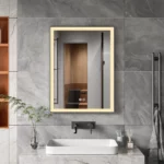 Espejo LED Rectangular Nilo Negro Vertical MirrorOn 60x80 cm Luz Cálida