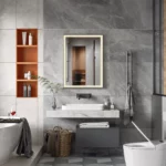 Espejo LED Rectangular Nilo Negro Vertical MirrorOn 60x80 cm Luz Cálida - Imagen 2