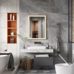 Espejo LED Rectangular Nilo Dorado Vertical MirrorOn 60x80 cm Luz Cálida - Imagen 2