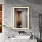 Espejo LED Rectangular Nilo Dorado Vertical MirrorOn 60x80 cm Luz Cálida