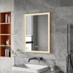 Espejo LED Rectangular Nilo Dorado Vertical MirrorOn 60x80 cm Luz Cálida - Imagen 3