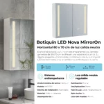 Botiquin para baño con Espejo LED Nova MirrorOn 80x70 cm Luz Cálida - Imagen 8