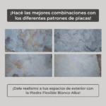 Piedra Flexible Natural 61x122 cm Blanco Alba Piedrafina Pack x10 - Imagen 2