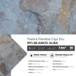 Piedra Flexible Natural 61x122 cm Blanco Alba Piedrafina Pack x10 - Imagen 3
