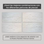 Piedra Flexible Mármol 61x122 cm Selvia Piedrafina Pack x10 - Imagen 2