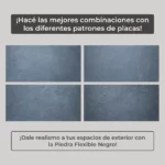 Piedra Flexible Natural 61x122 cm Negro Piedrafina Pack x10 - Imagen 2