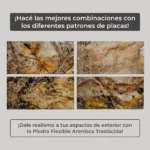 Piedra Flexible Traslúcida 61x122 cm Arenisca Piedrafina Pack x10 - Imagen 2