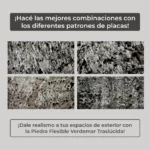 Piedra Flexible Traslúcida 61x122 cm Verde Mar Piedrafina Pack x10 - Imagen 2